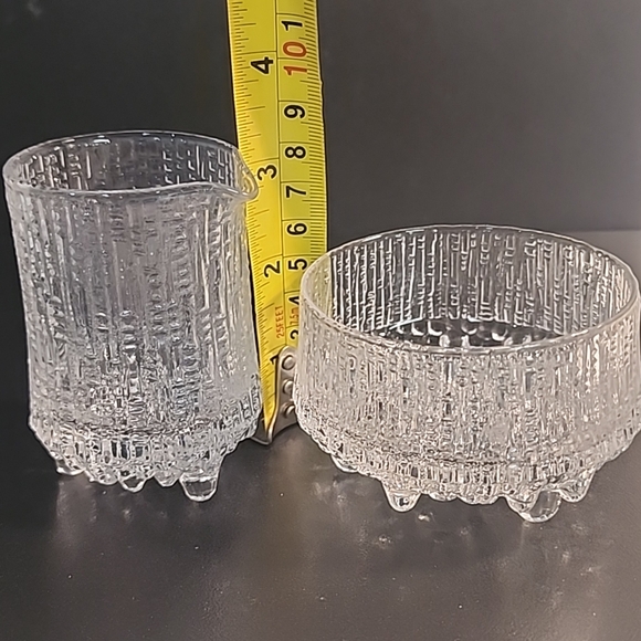 Iittala Ultima Thule Creamer & Sugar Set Finland Tapio Wirkkala Icicle Pattern - Picture 7 of 10